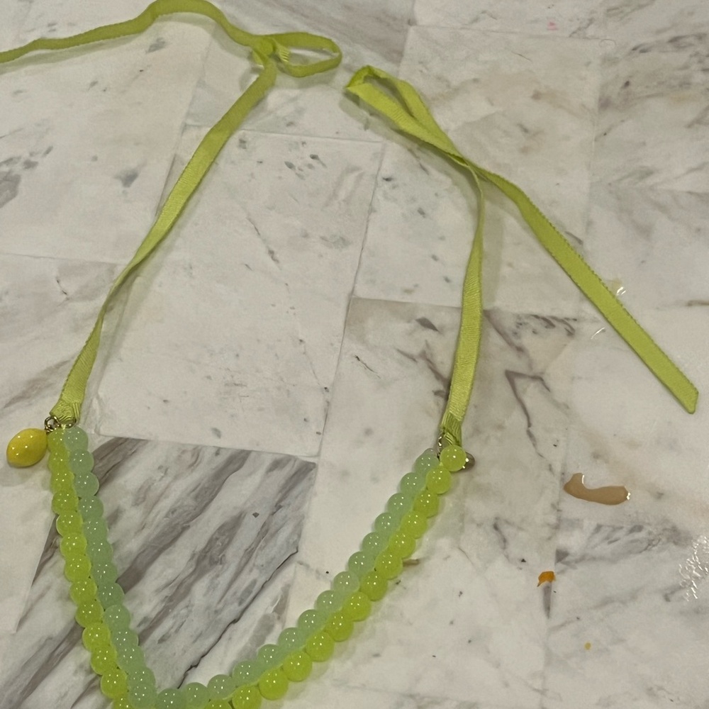 Lime Green Beaded Necklace